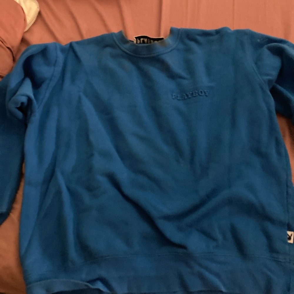 PLAYBOY Men's Vibrant Blue Crewneck Sweater